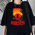 T-shirt damski oversize Stranger Things Hawkins Indiana