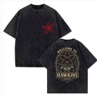 T-shirt męski sprany Stranger Things medalion Hawkins Indiana
