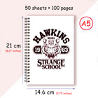 Notes A5 Stranger Things Hawkins Strange School biały