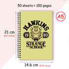 Notes A5 Stranger Things Hawkins Strange School żółty