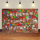 Tło Stranger Things ściana alfabetu ciemna cegła