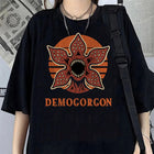 T-shirt damski oversize Stranger Things Demogorgon pomarańczowy