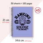 Notes A5 Stranger Things Hawkins Strange School niebieski