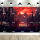 Tło Stranger Things Hawkins o zmierzchu