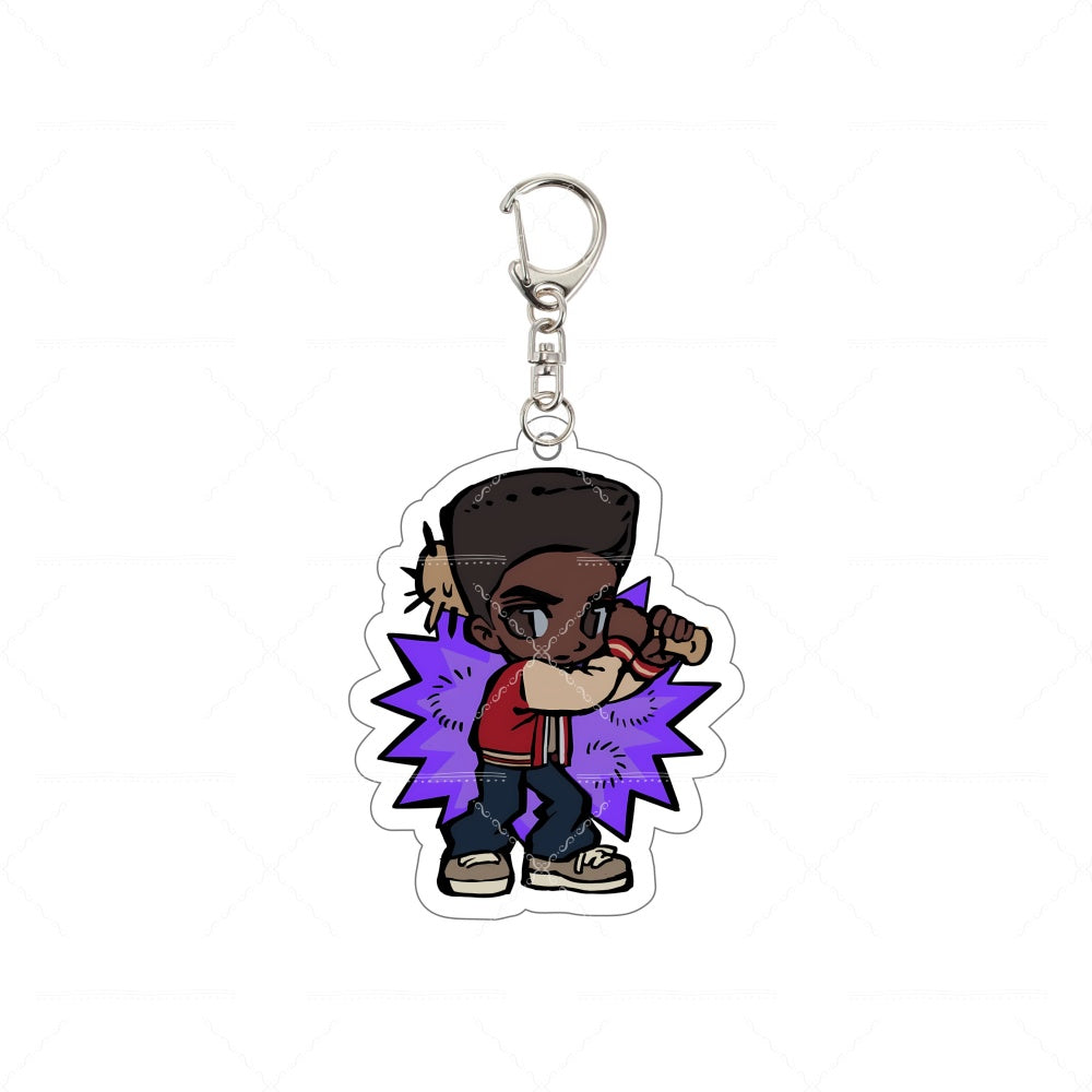 Porte-clés chibi 6 cm Stranger Things Lucas Sinclair vu de face