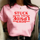 T-shirt damski różowy Stranger Things Stuck in the Upside Down