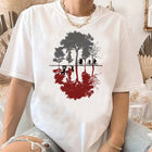 T-shirt damski Stranger Things las do góry nogami