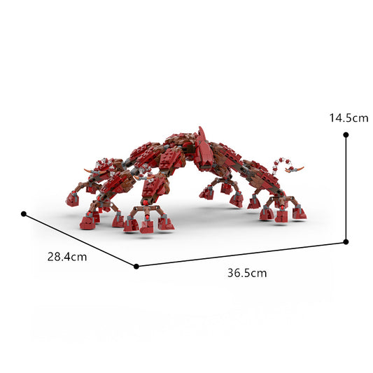 Figurine à construire Stranger Things Demogorgon rouge 691 pièces vu de face