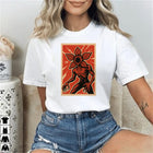 T-shirt damski Stranger Things plakat Demogorgon pomarańczowy