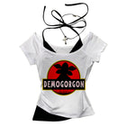 Crop top Stranger Things naszywka Demogorgon czerwona