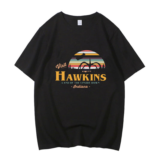 T-shirt homme Stranger Things Visit Hawkins Land of the Upside Down vu de face