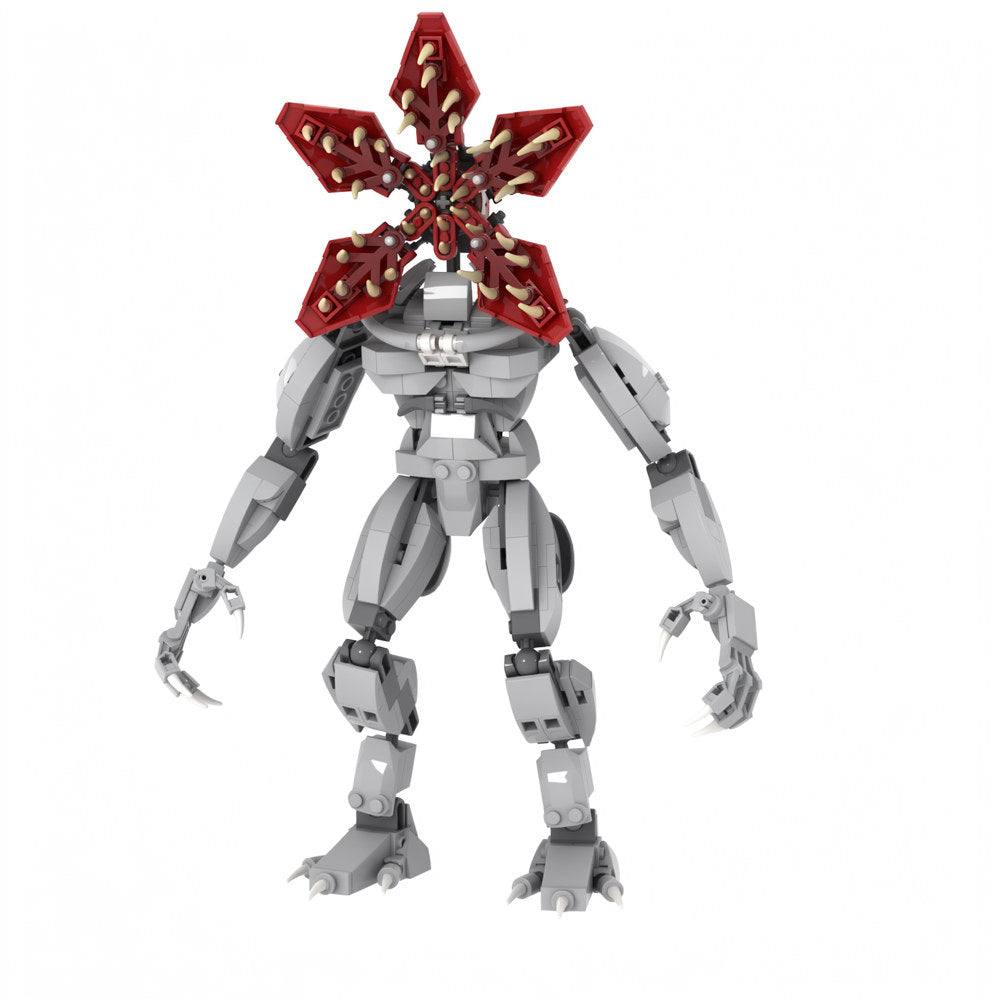 Figurka do zbudowania Stranger Things Demogorgon biały 481 elementów, widok z przodu