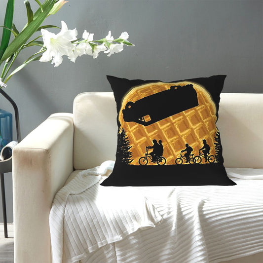 Housse de coussin Stranger Things la lune aux gaufres vu de face