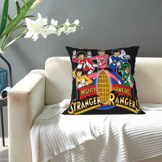 Housse de coussin Stranger Things Mighty Hawkins Rangers vu de face