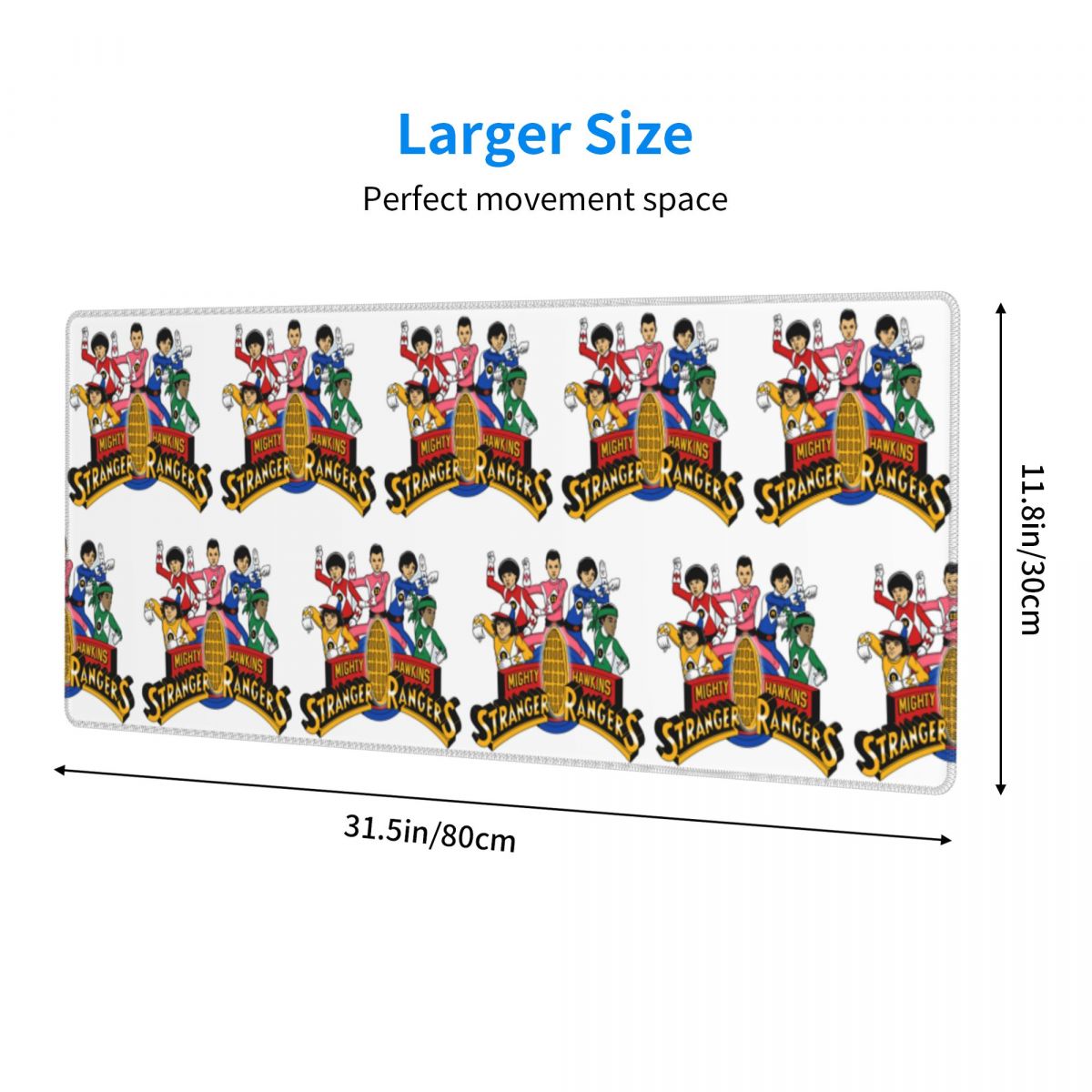 Tapis de souris XXL Stranger Things Mighty Hawkins Rangers 80 x 30 cm – visuel 2