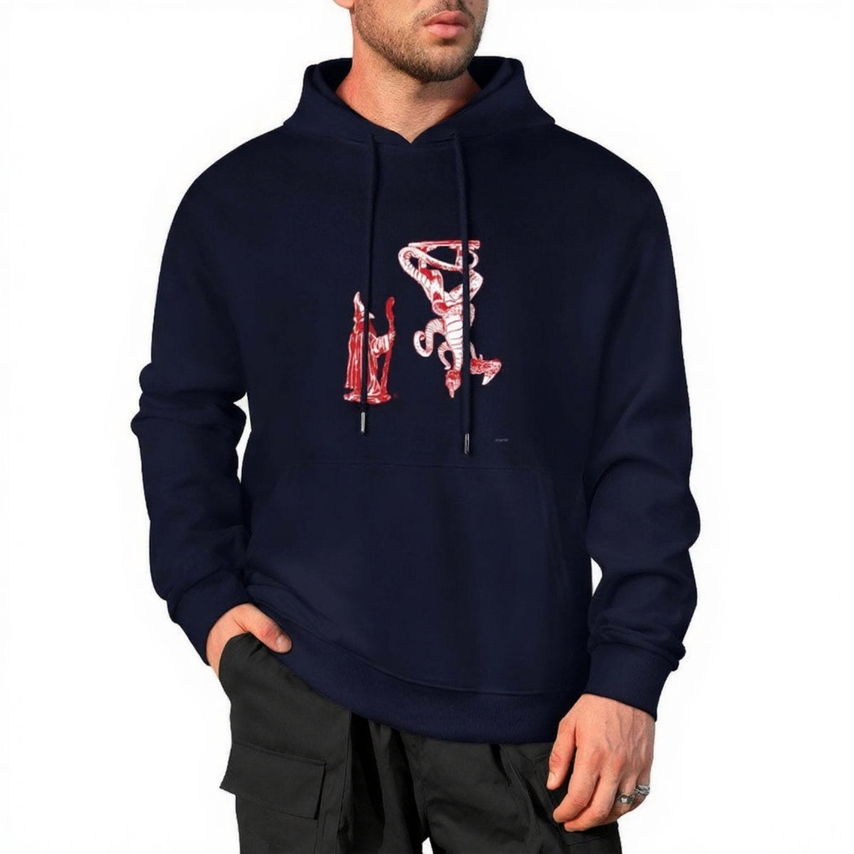 Hoodie Stranger Things croquis du Demogorgon – coloris Bleu marine