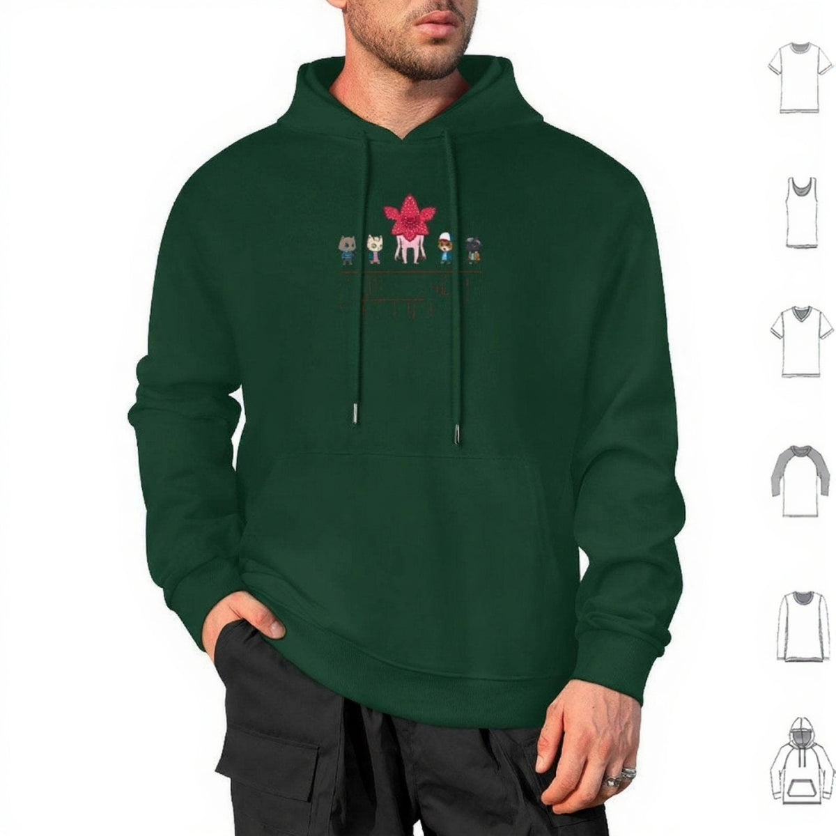 Hoodie Stranger Things Stranger Kittens – coloris Vert