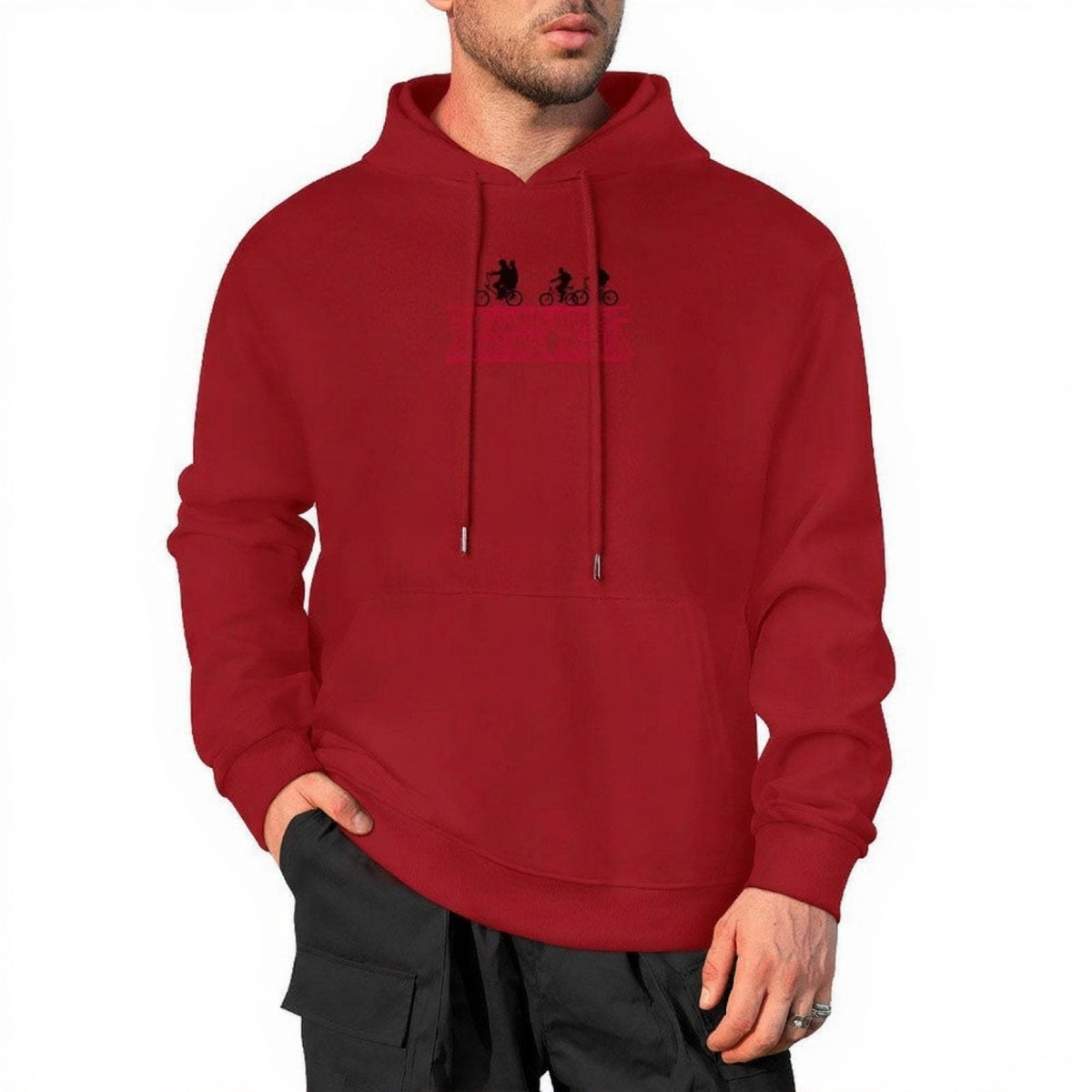 Hoodie Stranger Things Very Merry Christmas à l'envers – coloris Rouge