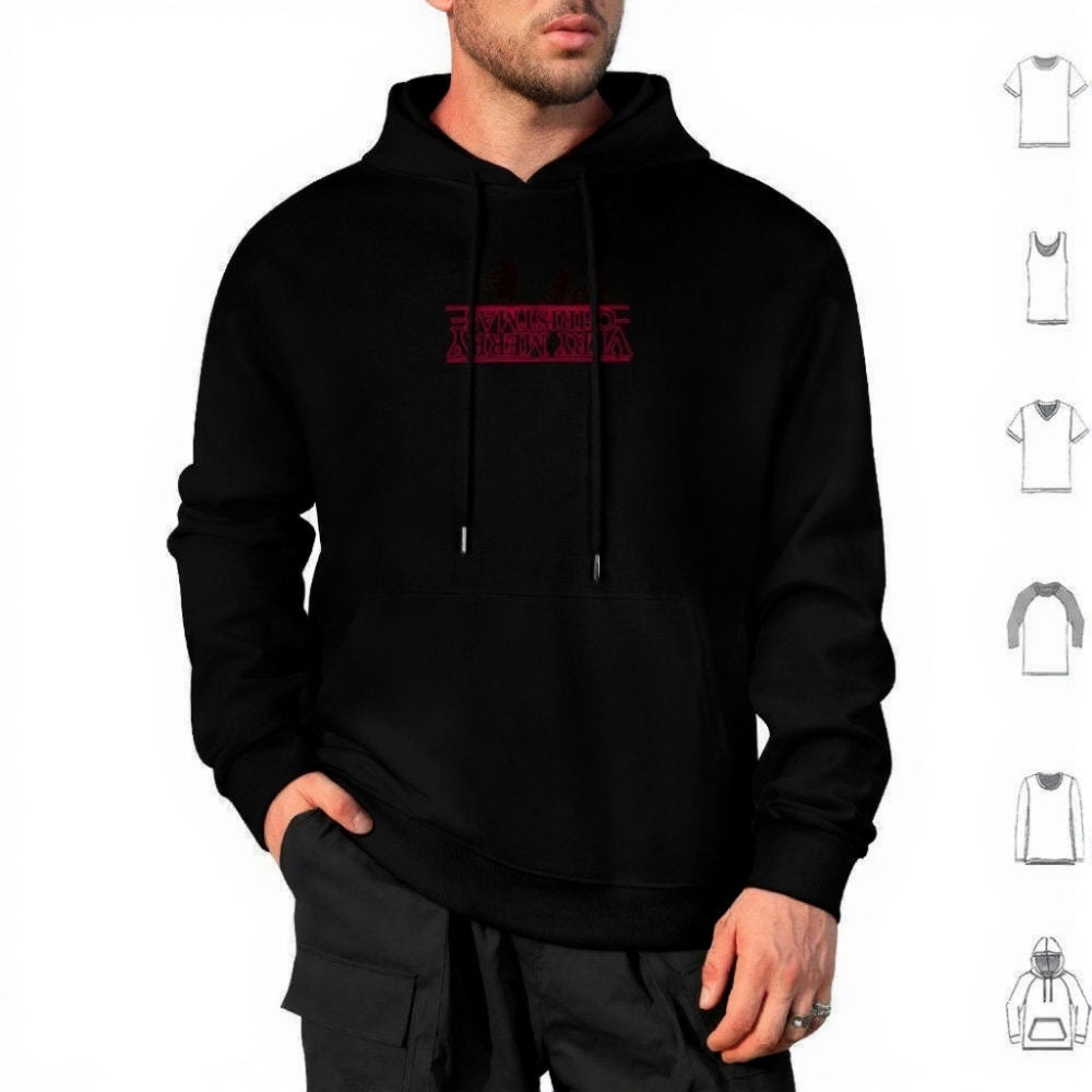 Hoodie Stranger Things Very Merry Christmas à l'envers – coloris Noir