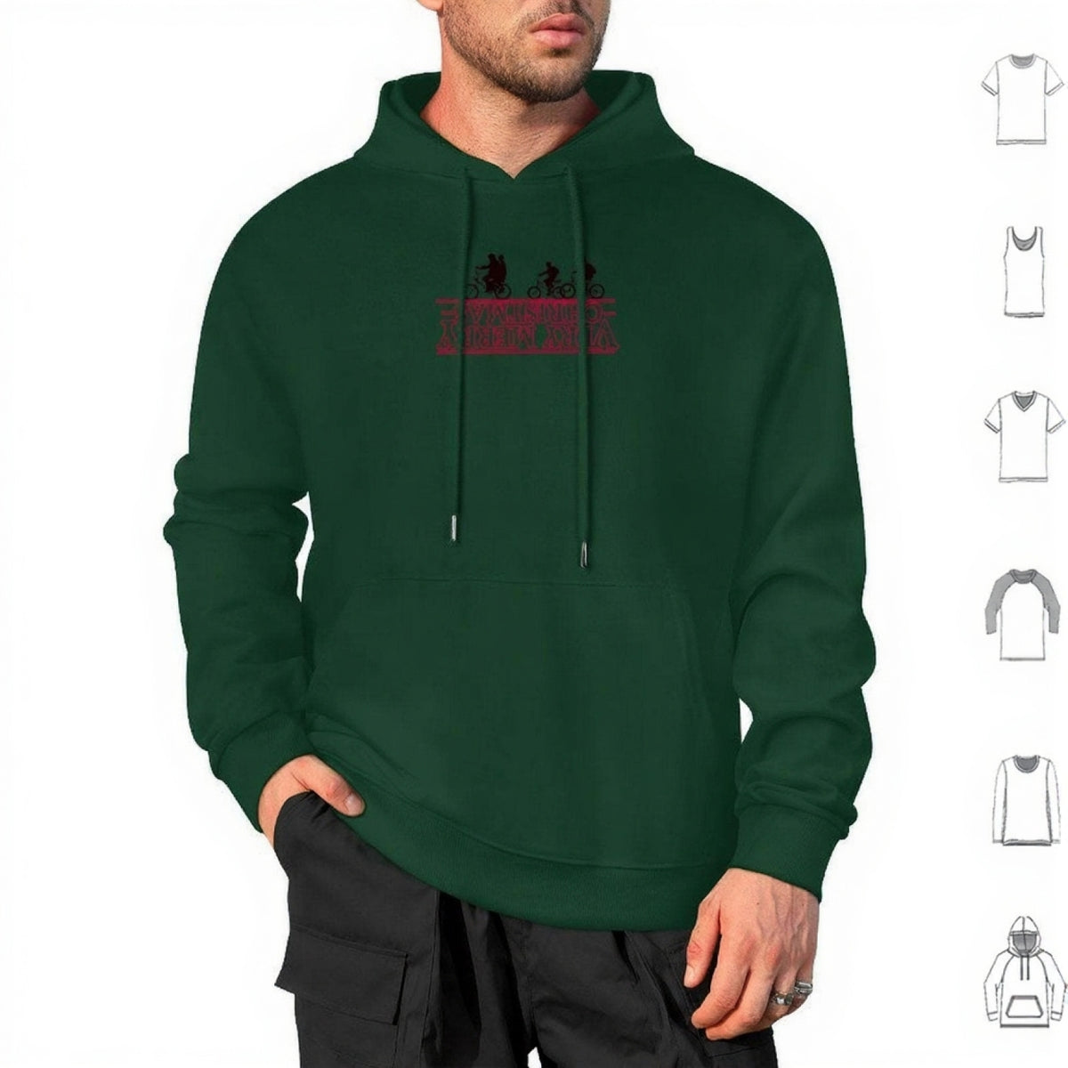 Hoodie Stranger Things Very Merry Christmas à l'envers – coloris Vert