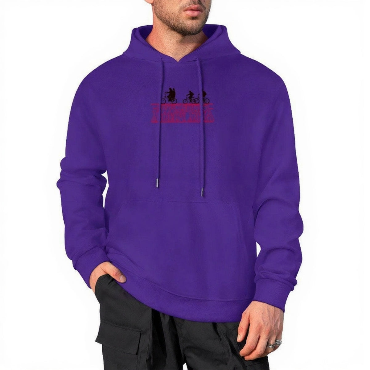 Hoodie Stranger Things Very Merry Christmas à l'envers – coloris Violet