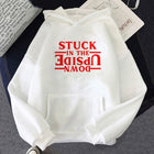Biała bluza z kapturem Stranger Things Stuck in the Upside Down