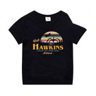T-shirt dziecięcy czarny Stranger Things Hawkins Indiana