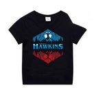 T-shirt dziecięcy czarny Stranger Things góry Hawkins