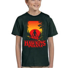 T-shirt dziecięcy zielony Stranger Things Hawkins Indiana